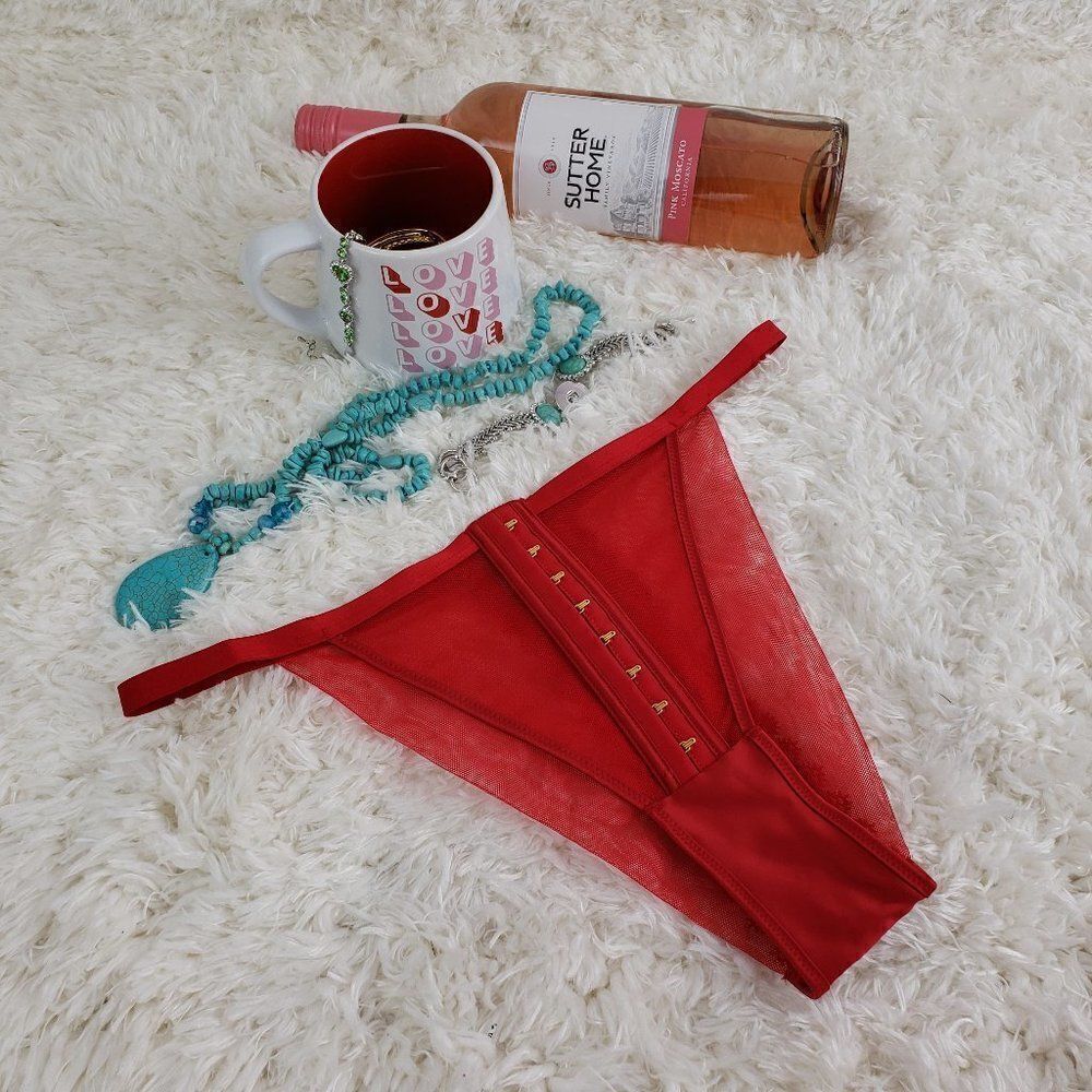 VS Red Mesh Velvet Hook & Eye Sexy BRAZILIAN